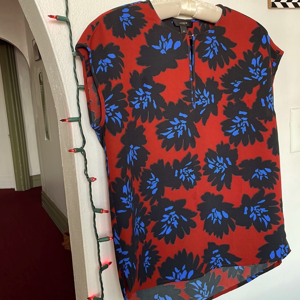 J. Crew Abstract Floral Blouse